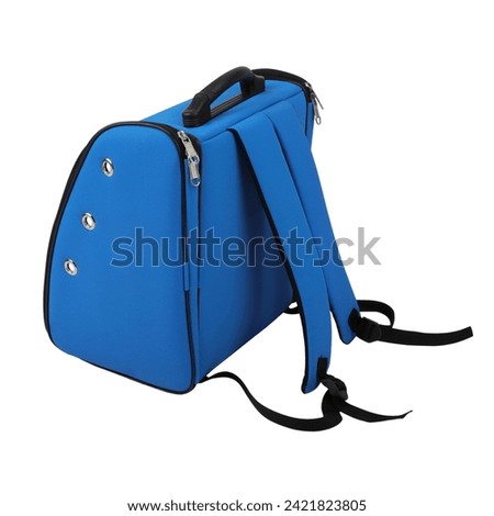 Backpack for carrying animals. Pet Cat Dog, isolated white background. Clipping path.