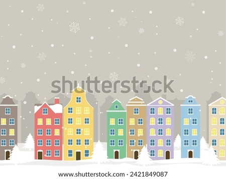 Vector illustration of winter cityscape
