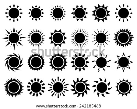 Set of sun icons Royalty-Free Stock Photo #242185468