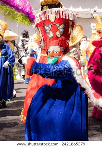 Man in chinelo costume at Mexico City carnival