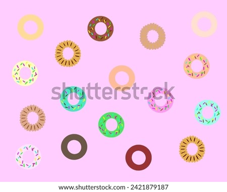 Colorful clip art of doughnut