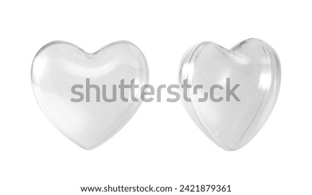 Transparent glass heart isolated on white