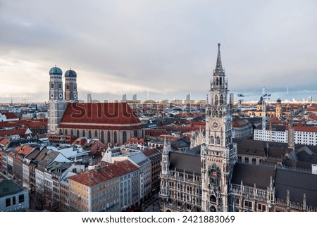 View on Marienplatz city hall (Neues Rathaus) in Munich (Germany).