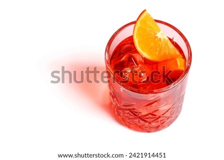 Cocktail delight: Classic negroni isolated on white background Royalty-Free Stock Photo #2421914451