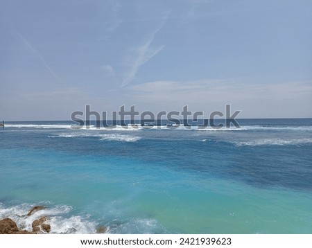 A sunny, windy day on Melasti Beach, Bali Island, Indonesia