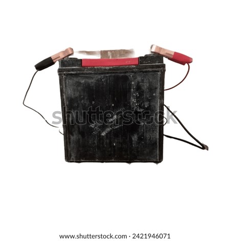 Set of colored car batteries isolated on white background. Vector illustrations of different car batteries in cartoon style. Car spare parts icons. Electric cars.