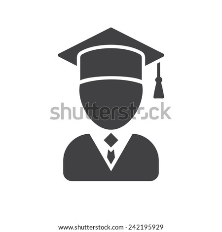 Graduate, modern flat icon
