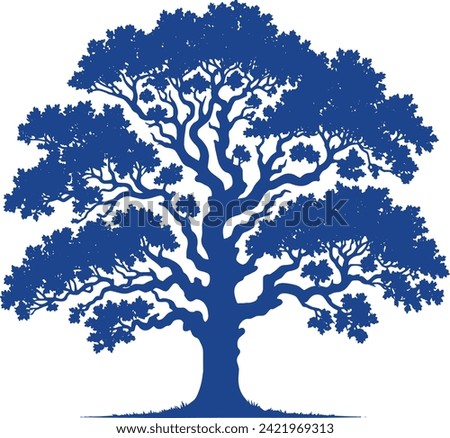 silhouette tree oak for digital and print