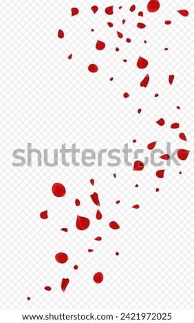 Red Blossom Tender Vector Transparent Background. Flying Lotus Texture. Beautiful Petal Summer Illustration. Pink Peach Blur Template.