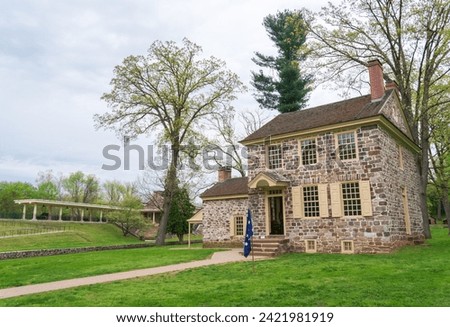 Valley Forge National Historical Park, Revolutionary War encampment, northwest of Philadelphia, in Pennsylvania Royalty-Free Stock Photo #2421981919
