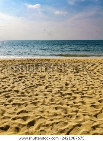 Sand and blue sea background