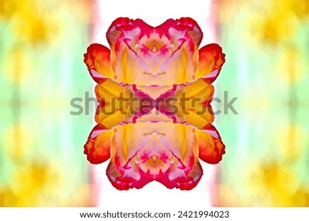 Abstract colored rose ornaments used as base for illustrations and drawings. Flower background.