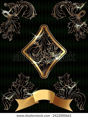 Diamonds ace poker playing cards, vector illustration