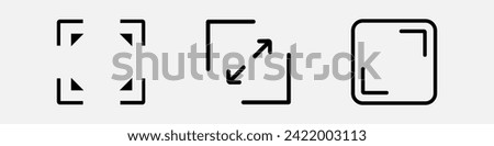 Full screen icon. Expand window to the whole screen 	 Royalty-Free Stock Photo #2422003113