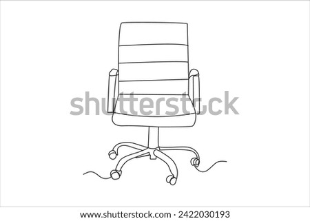 Office chair in continuous line drawing. chair Line art, clip art.Hand-drawn design elements.