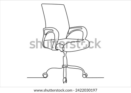 Office chair in continuous line drawing. chair Line art, clip art.Hand-drawn design elements.