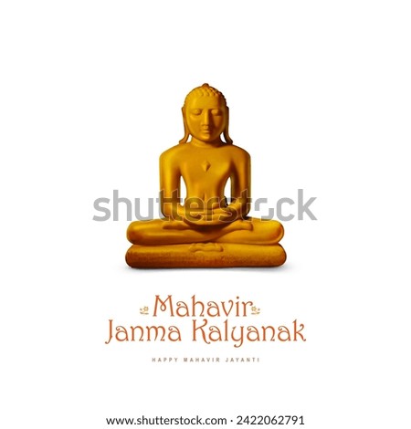 Happy Mahavir Jayanti Greeting Design Royalty-Free Stock Photo #2422062791