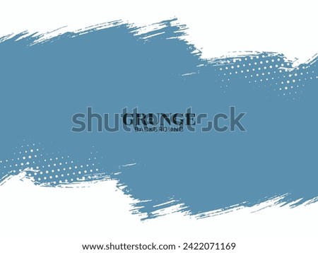 Retro light blue brush stroke grunge texture decorative background vector