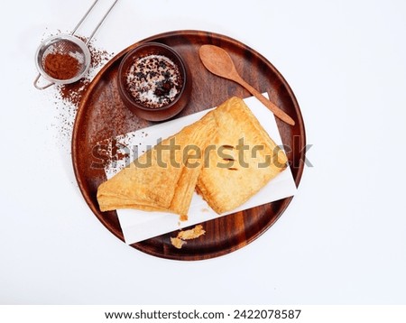 malt drinks and Pie, Ready to eat on white background