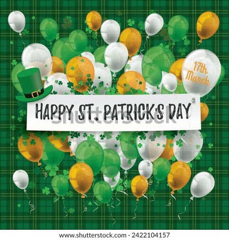 St Patricks Day Paper Banner Balloons Shamrocks Tartan