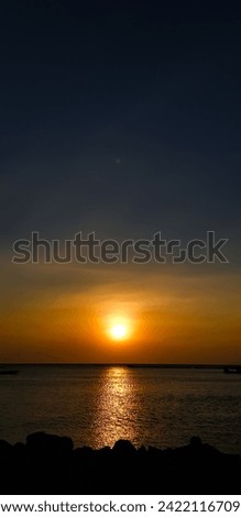 Very beautiful sunset picture on the island of Bali