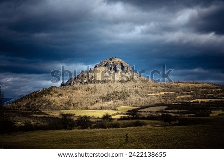 Boren hill near the town of Bilina in northern Bohemia Royalty-Free Stock Photo #2422138655