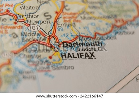 Halifax City map with road network close up