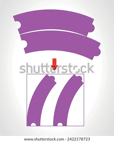 Optical illusion. Jastrow illusion. Two figures of the same size. Education vector illustration