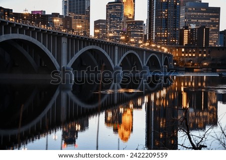 Minneapolis bridge across the river Royalty-Free Stock Photo #2422209559