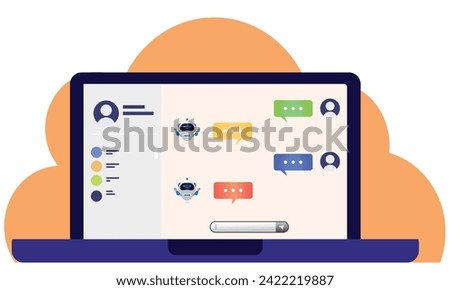 Generative AI Chatbot handles customers, AI Application AI Software Using Artificial Intelligence in CRM Software, and CRM Business Management Software Chatbot. Artificial Intelligence in Business App Royalty-Free Stock Photo #2422219887