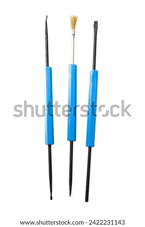 Small soldering tools isolated on white background close up Royalty-Free Stock Photo #2422231143