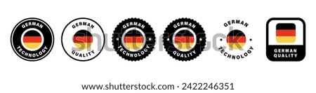 German Quality and Technology - vector labels for product made in Germany. Royalty-Free Stock Photo #2422246351