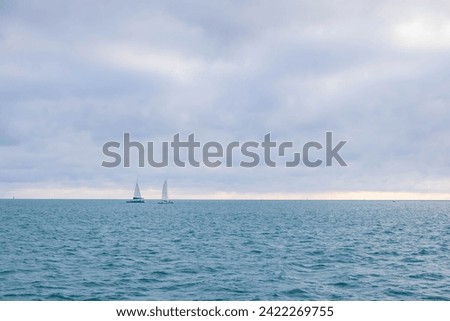 Sail boats on the ocean