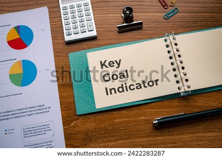 There is word card with the word Key Goal Indicator. It is as an eye-catching image.