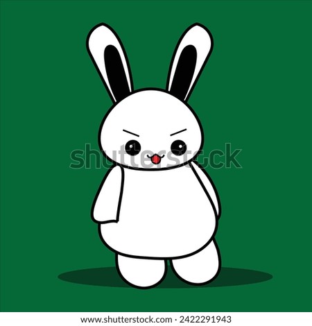 Kawai character cartoon with various expression. Editable character color. Sticker character 