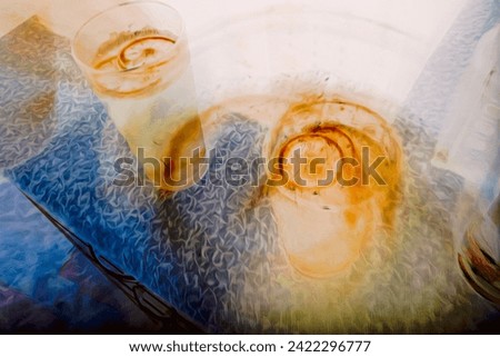Life's Lemons made into lemonade. Glasses with drinks and lemons. The best quality ICM abstract art photography, for fine art prints and backgrounds.