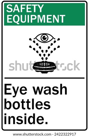 Eye wash emergency sign and labels