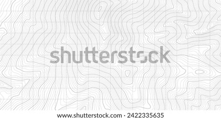 White Black Military Topographic Contour Map Vector Graphic Abstract Background. Topography Wavy Lines Pattern Modern Wide Abstraction. Outline Terrain Relief Cartography Geographical Map Illustration Royalty-Free Stock Photo #2422335635