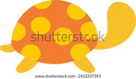 flat icon yellow turtle cute animal faceless
