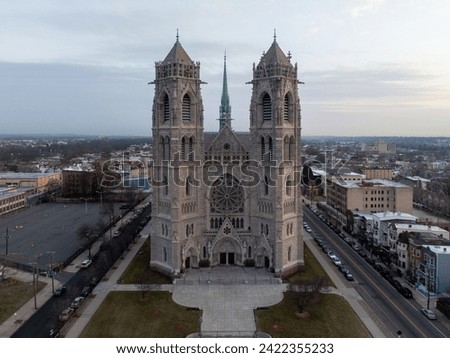 Cathedral Basilica of the Sacred Heart in Newark, NJ. It is the fifth-largest cathedral in North America and is the seat of the Roman Catholic Archdiocese of Newark. Royalty-Free Stock Photo #2422355233