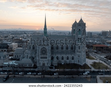 Cathedral Basilica of the Sacred Heart in Newark, NJ. It is the fifth-largest cathedral in North America and is the seat of the Roman Catholic Archdiocese of Newark. Royalty-Free Stock Photo #2422355243
