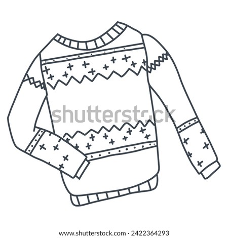 Hand drawn of christamas clothes. Royalty-Free Stock Photo #2422364293