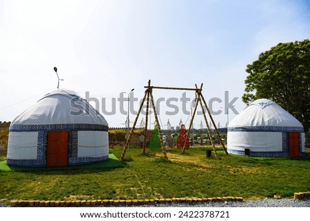 National kazakh yurts on Citadel in Shymkent, Kazakhstan Royalty-Free Stock Photo #2422378721