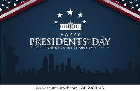 Presidents Day of America Background Design. Banner, Poster, Greeting Card. Vector Illustration.