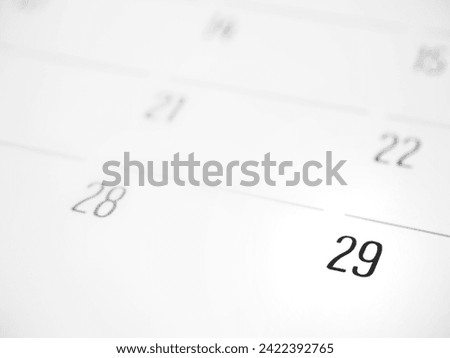 Calendar with number 29 showing the last day of february in a leap year Royalty-Free Stock Photo #2422392765