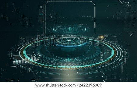 3d infographic and digital technology, 3d illustration rendering Royalty-Free Stock Photo #2422396989