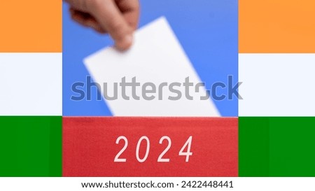 Elections in India 2024. The upcoming general elections in India, focus on the foreground. The concept.