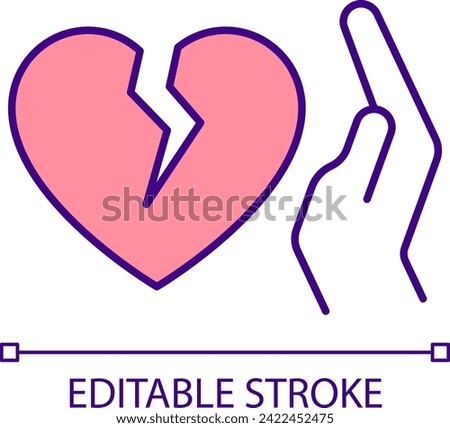 2D editable lack of empathy icon representing codependent relationship, isolated vector, thin line illustration.