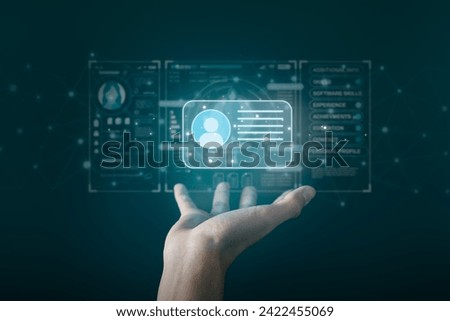 Businessman and Digital ID profile Card for Modern Business Authentication and Digital Security Privacy concept