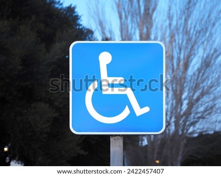 Blue wheelchair symbol, the international symbol of access - ISA